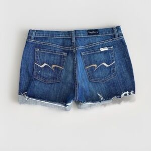 David Kahn Womens Jean Shorts size 10 Denim Blue cut off cuffed Cotton Mid rise